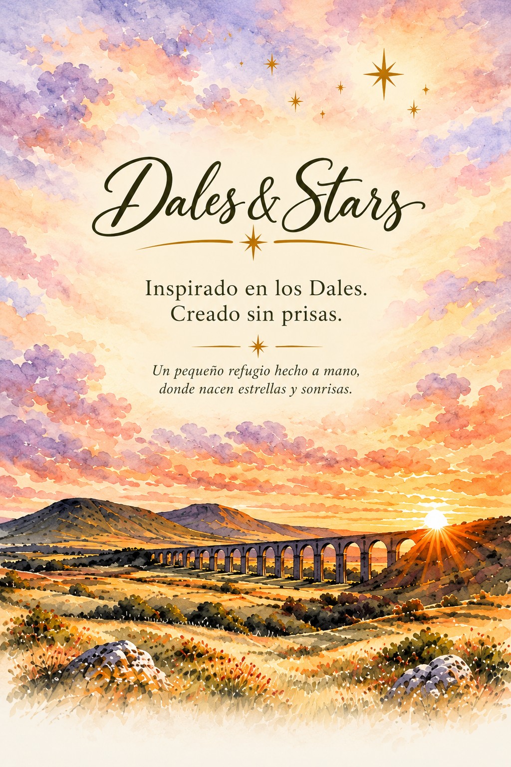 Dales & Stars. Inspirado en los Dales. Creado sin prisas. Un pequeño refugio hecho a mano, donde nacen estrellas y sonrisas.